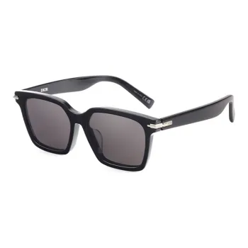 DIOR Plate Frame Irregular Shape Sunglasses Unisex Black