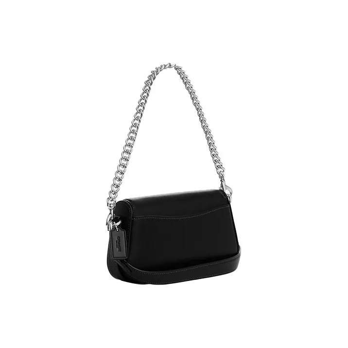 COACH Brie Calfskin Portable Crossbody Bag, Shoulder Bag Trumpets Women's Black-1