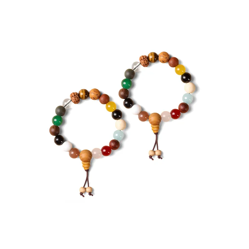 Shiban Bodhi, Wooden Colored Glaze, Ceramic, Woven Rope Bracelets Women's-2
