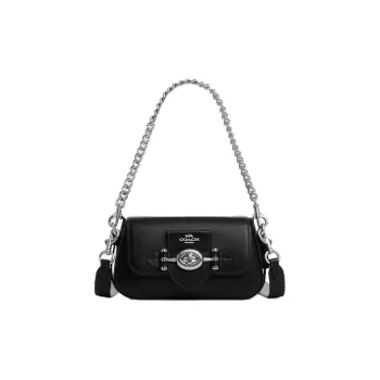 COACH Brie Calfskin Portable Crossbody Bag, Shoulder Bag Small Size Women's Black