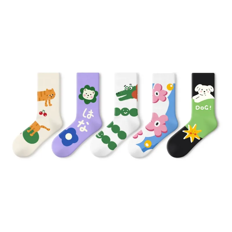 Primeet Mid Calf Socks Women's 5 Pack-7