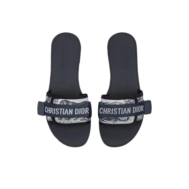 DIOR DIORevolution Slide Slippers Women's Dark Blue-4