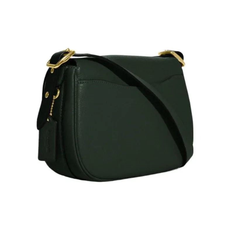 COACH Macie Canvas With Leather Saddle Bag Shoulder Bag Crossbody Bag Medium Size Women's Amazon Green-1