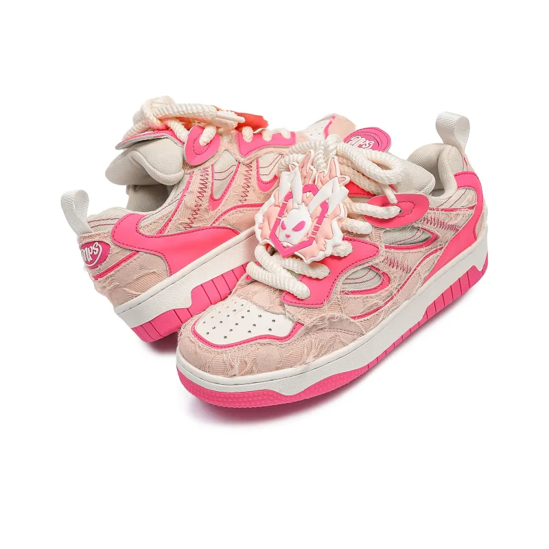 MR.PESIN Low Top Skateboard Shoes Unisex Rose Red-2