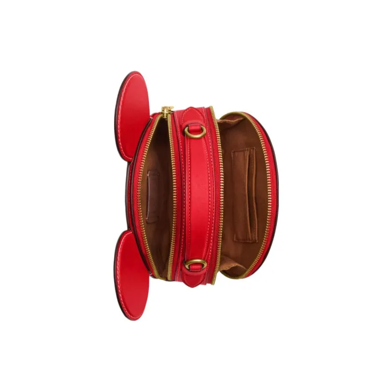 COACH X Disney Collaboration Cow Leather Small Round Crossbody Bag Small Size Women's Red-2