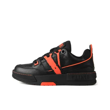 VLONE Low Top Skateboard Shoes Unisex Black Orange