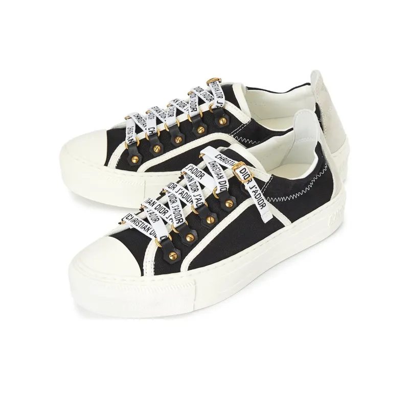 DIOR Walk'n'Dior Platform Shoes Low Top Stylish Skateboarding Shoes Women's Black White-2