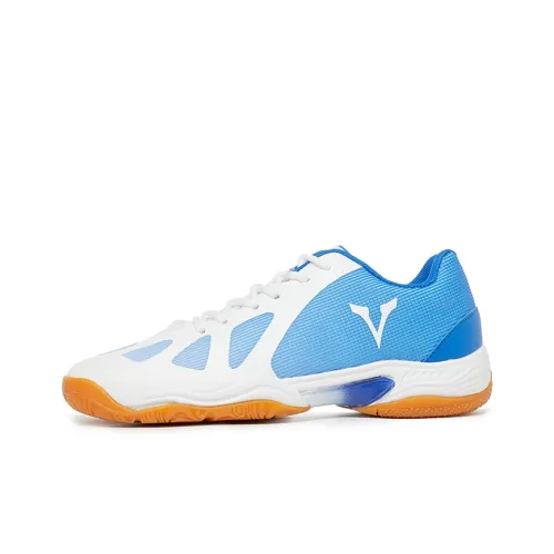 VOIT Abrasion Resistant Low Top Badminton Shoes Unisex White Blue