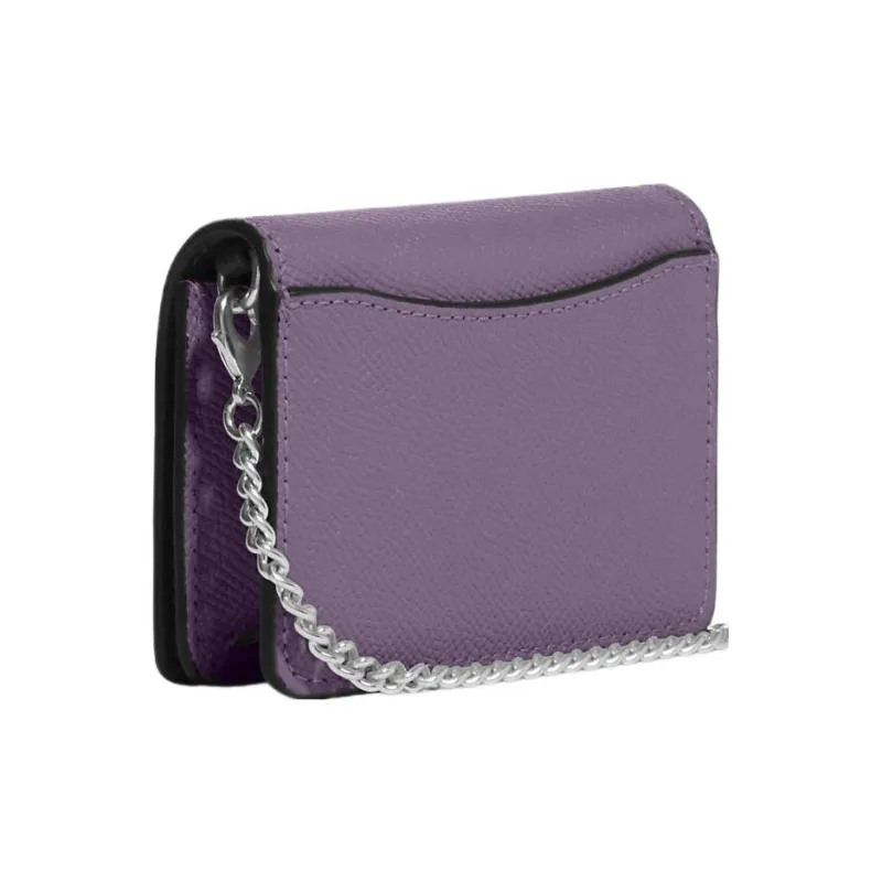 COACH Cross Grain Leather Square Bag, Shoulder Bag, Crossbody Bag, Wallet Mini Women's Purple-1