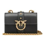 PINKO Cow Leather Shoulder Bag Crossbody Bag Extra Mini Women's Black