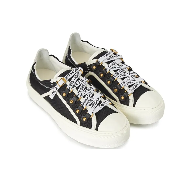 DIOR Walk'n'Dior Platform Shoes Low Top Stylish Skateboarding Shoes Women's Black White-1