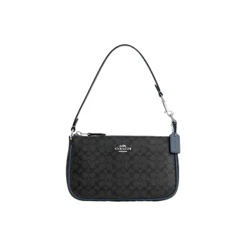 COACH Nolita Canvas With Leather Handbag, Shoulder Bag Women's Silver/Graphite/Light Mist