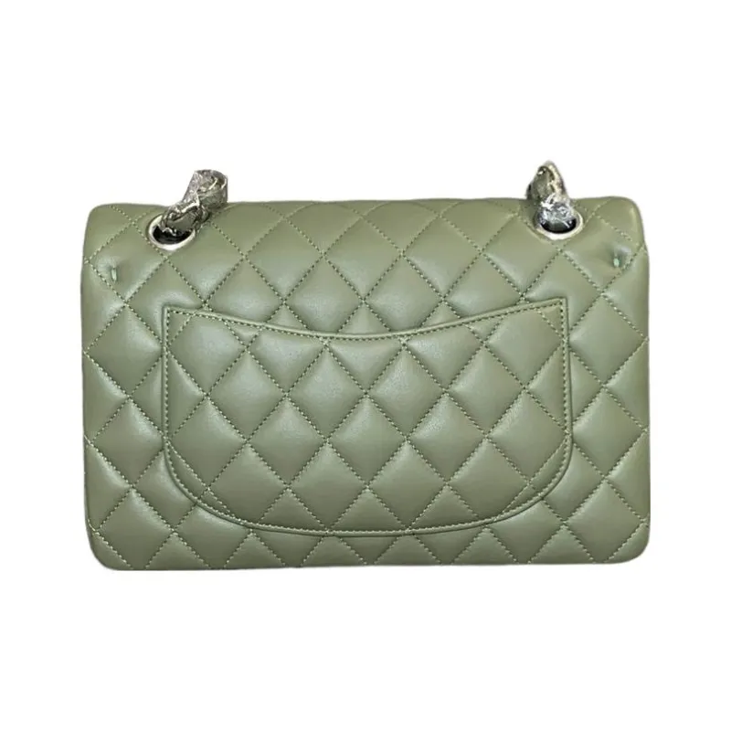 CHANEL Classic Flap CF Lambskin Flap Bag, Crossbody Bag, Shoulder Bag Trumpets Women's Green-2