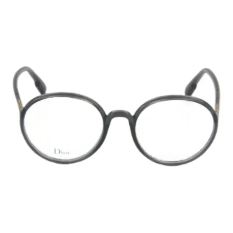 DIOR Plastic Acetate Round Eyeglass Frames Unisex Gray-3