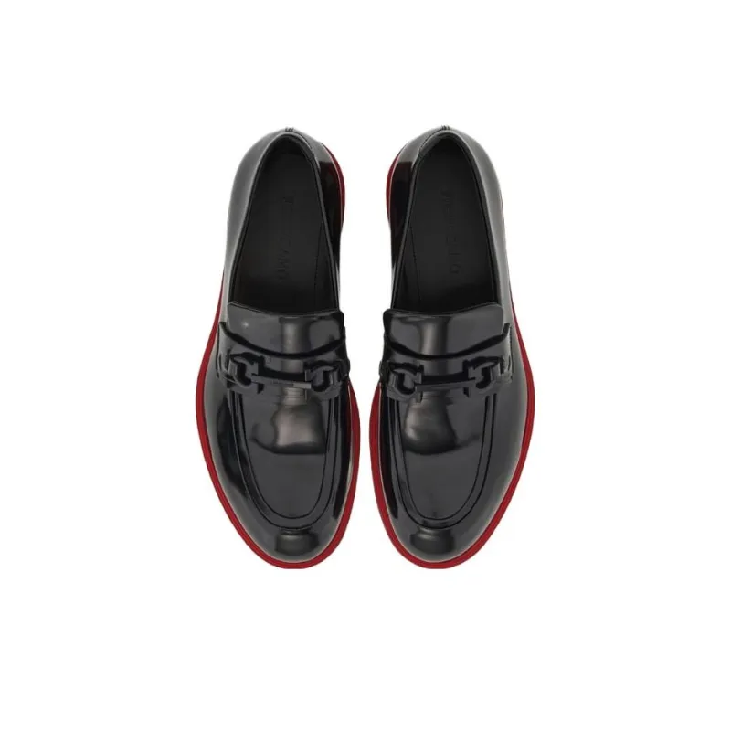 FERRAGAMO Gancini-ornament Leather Mocassins-3