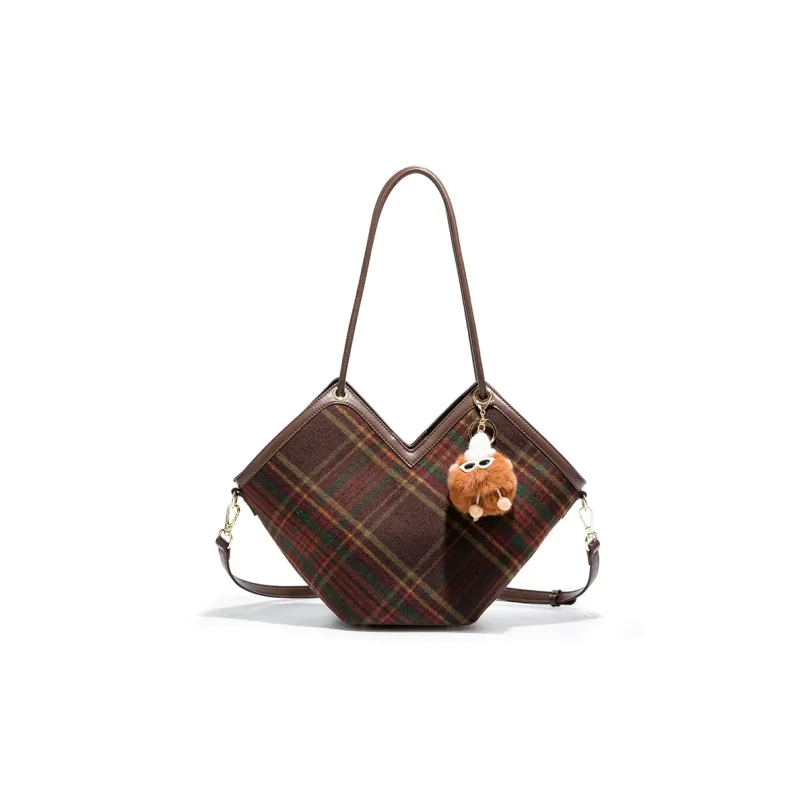 MACKJANICE Polyurethane Synthetic Leather Tote Shoulder Bag Women's Coffee-1