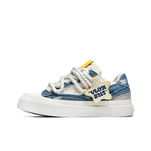 V-TOXSEIE Skateboard Shoes Unisex Mid-Top White/Blue