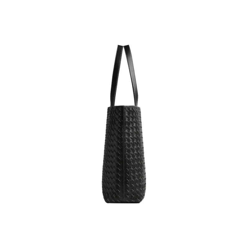 Bottega Veneta Intrecciato Calfskin Tote Bag, Shopping Bag, Handbag Trumpets Men's Black/Natural-1