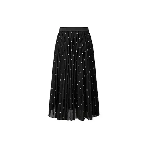 JZ. ANNAKRO Casual Long Skirts Women's Multicolor Black