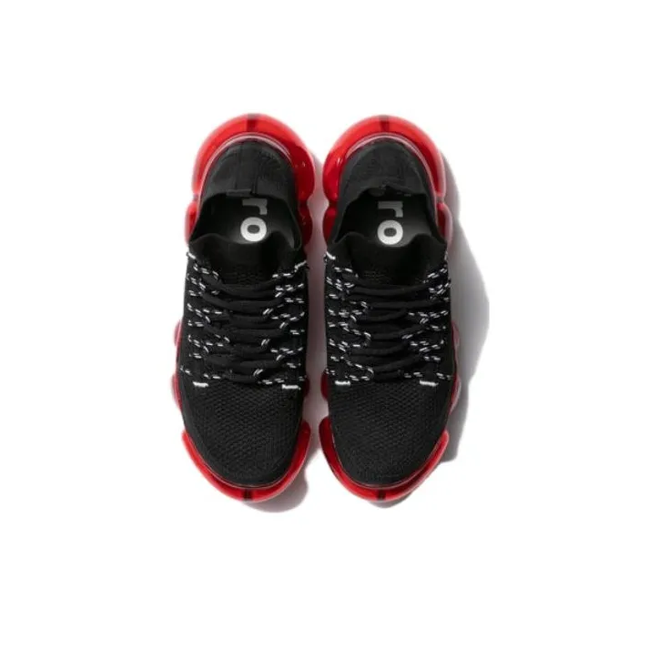 Grounds Low-Top Casual Shoes Unisex Black Red-3