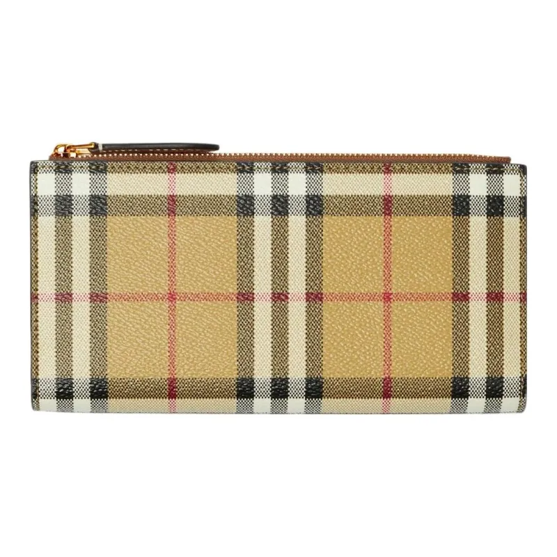 Burberry Polyurethane Wallet Large Size Women's Archive Beige-1