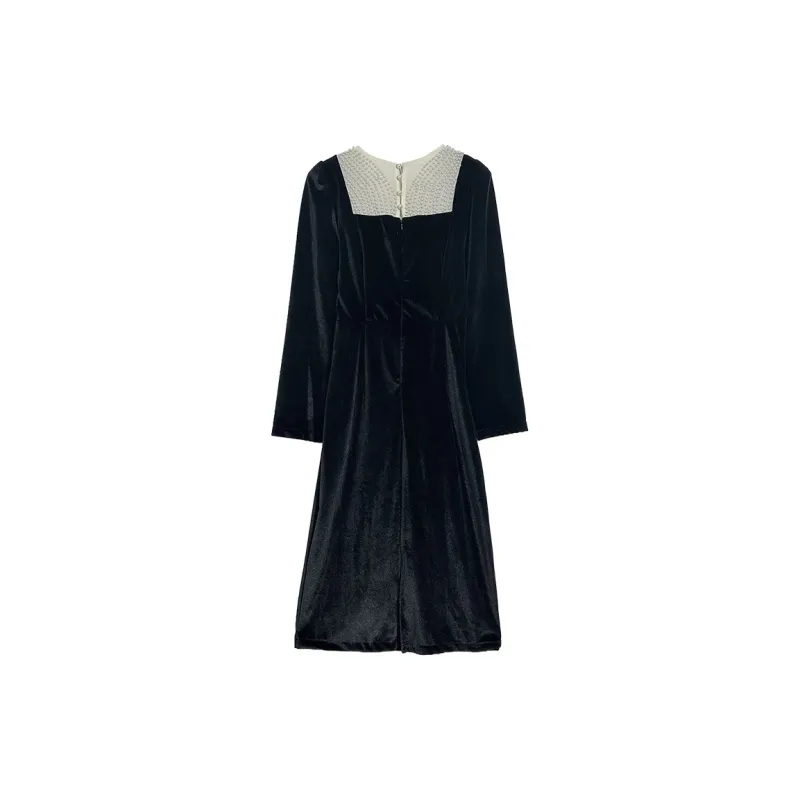 Icicofficial Long Sleeved Dresses Women's Black-1