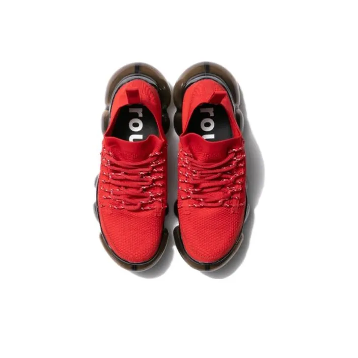 Grounds Low-Top Casual Shoes Unisex Red Black-2