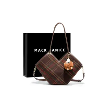MACKJANICE Polyurethane Synthetic Leather Tote Shoulder Bag Women's Coffee