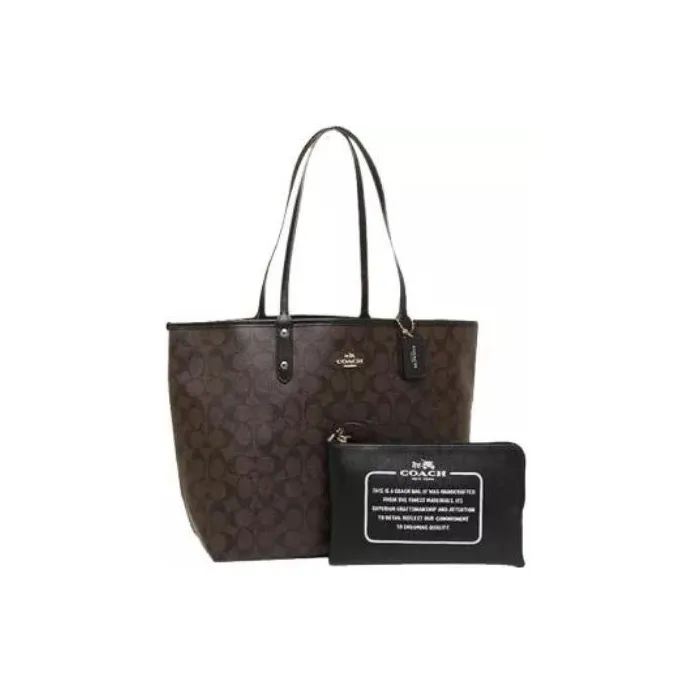 COACH PVC Combo Bag, Tote Bag, Shopping Bag, Handbag, Shoulder Bag Tubas Women's Black Brown Monogram-2