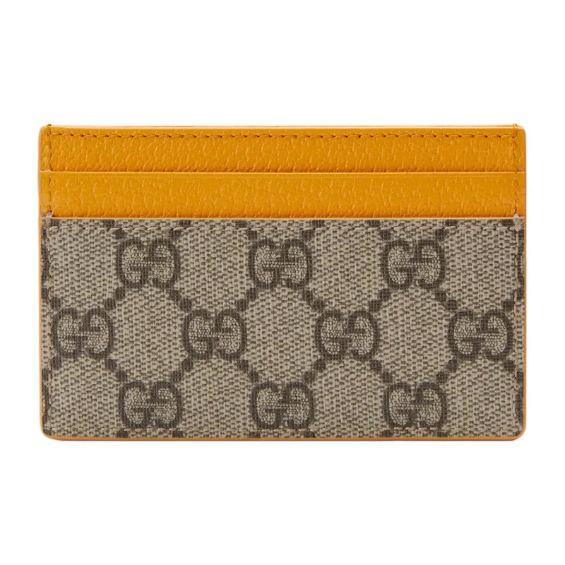 GUCCI Canvas With Leather Card Holder Regular Men's Yellow/Brown-2