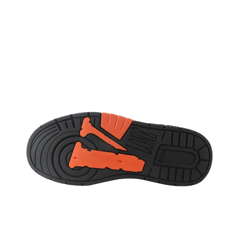 VLONE Low Top Skateboard Shoes Unisex Black Orange-5