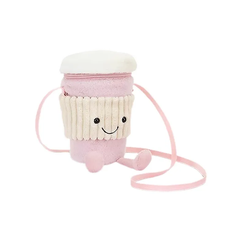JELLYCAT Amuseables Coffee-To-Go Pink Bag Plush Toy-1