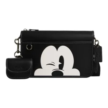 COACH Crossbody Cow Leather Combo Bag Shoulder Bag Crossbody Bag Medium Size Men's Black