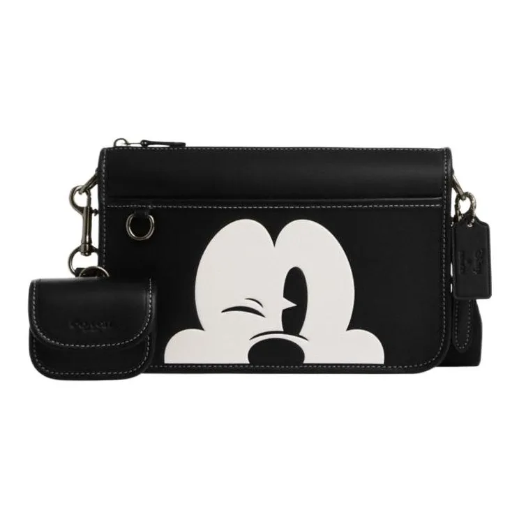 COACH Cow Leather Combo Bag, Shoulder Bag, Crossbody Bag Medium Size Men's Black-0