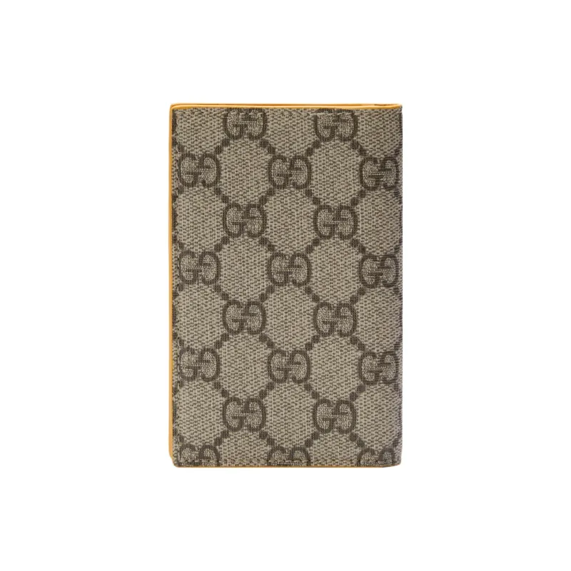 GUCCI Canvas With Leather Trim Card Holder Regular Men's Yellow/Brown-2