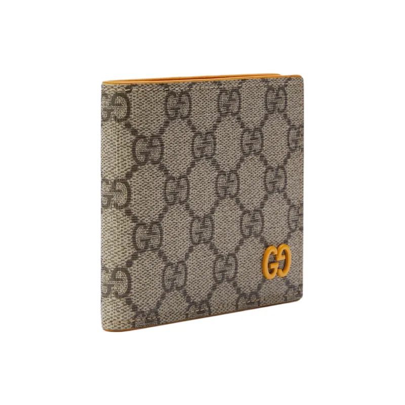 GUCCI Canvas With Leather Trim Wallet Regular Men's Yellow/Brown-2
