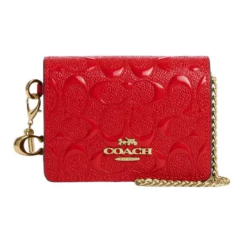 COACH Cow Leather Handbag, Shoulder Bag, Crossbody Bag Mini Women's Red