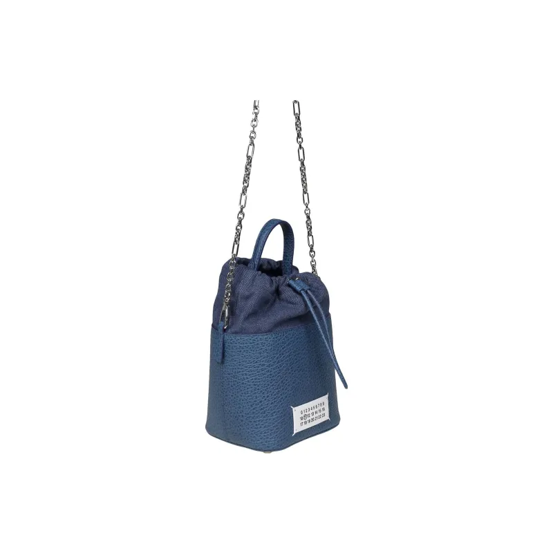 Maison Margiela 5AC Cow Leather Bucket Bag Shoulder Bag, Handbag Trumpets Women's Navy Blue-1