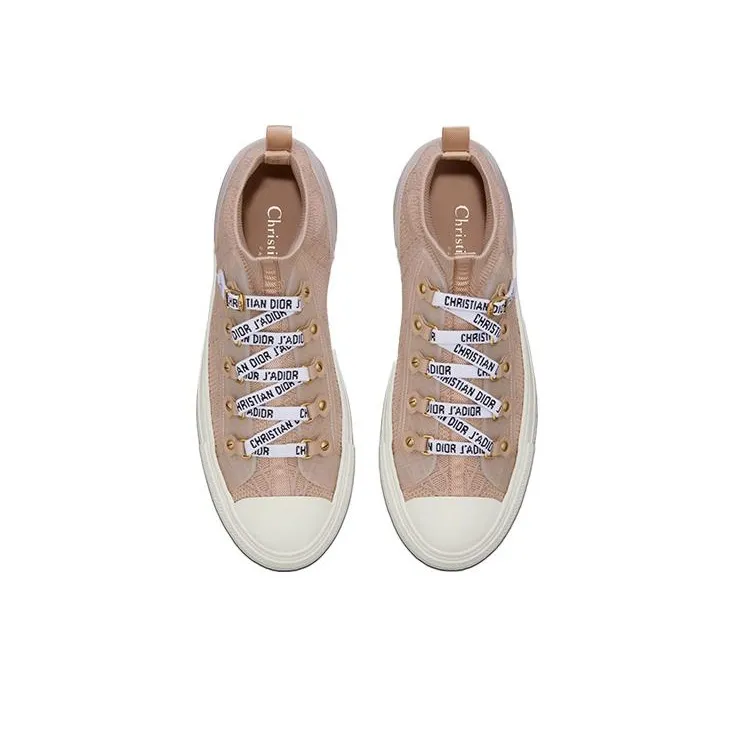 DIOR Walk'n'Dior Platform Shoes High Top Stylish Skateboarding Shoes Women's Light Nude Pink-4
