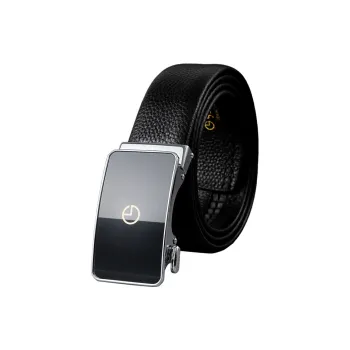 GOLDLION Cow Leather Belts Men's Black Width  3.5cm