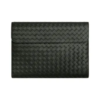 Bottega Veneta Intrecciato Calfskin Clutch Men's Dark Green