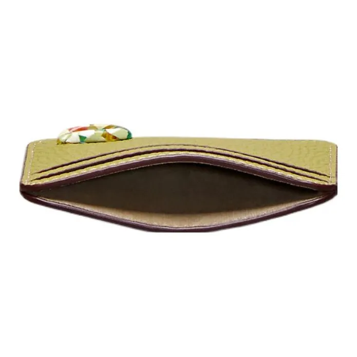 COACH Card Case Leather Coin Purse, Card Holder Mini Women's Grass Green-1