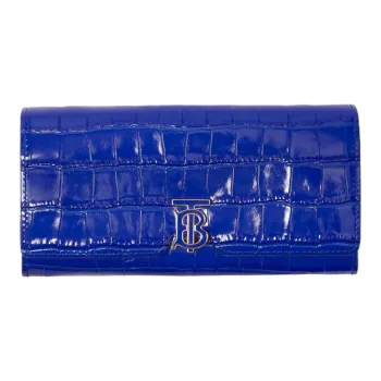 Burberry Calfskin Wallet Regular Women's Knight Blue