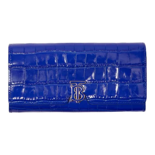 Burberry Calfskin Wallet Regular Women's Knight Blue