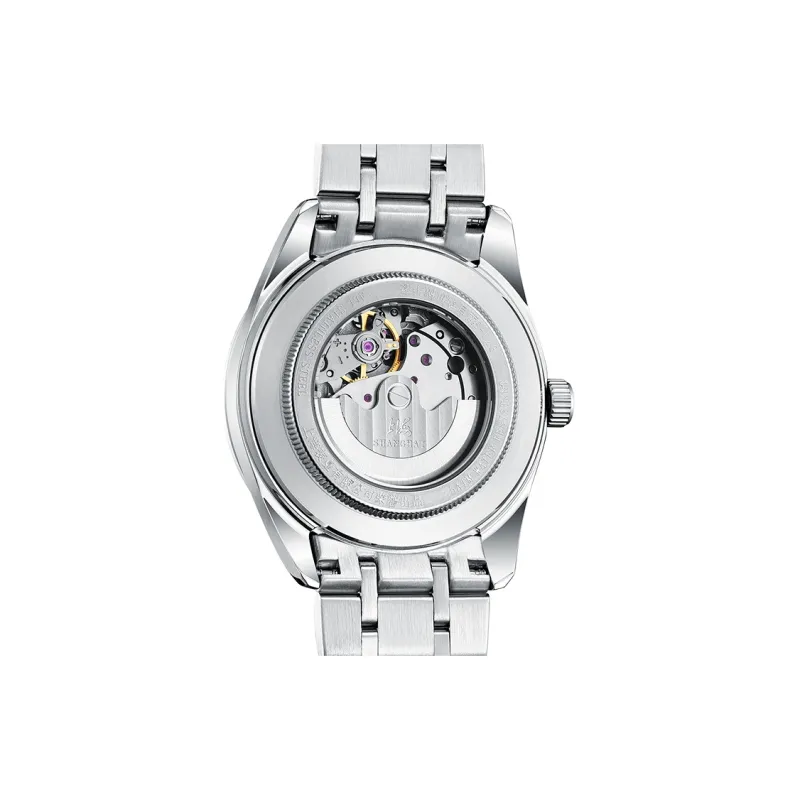 SHANGHAI National Collection Automatic Mechanical Movement Steel Strap Watch Men's Watches White Dial-2