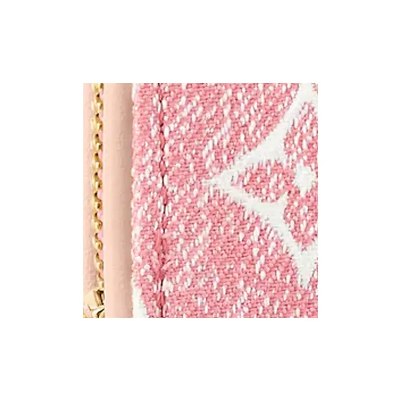 LOUIS VUITTON Zippy Wallet Denim Jacquard Pink-5