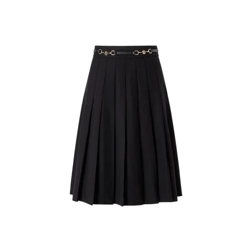 JZ. ANNAKRO Casual Long Skirts Women's Plain Black