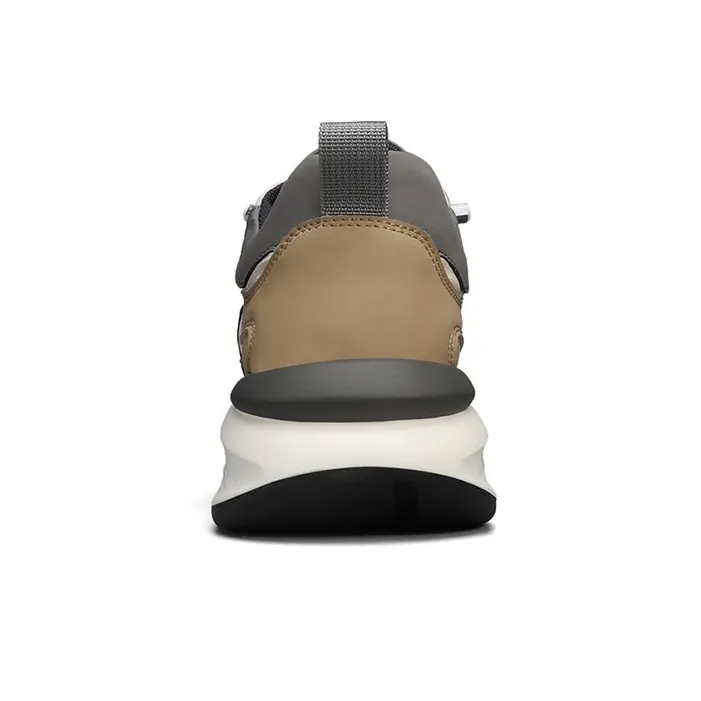 Jeep Abrasion Resistant Height Increasing Low Top Casual Shoes Men's White With Beige Gray-5