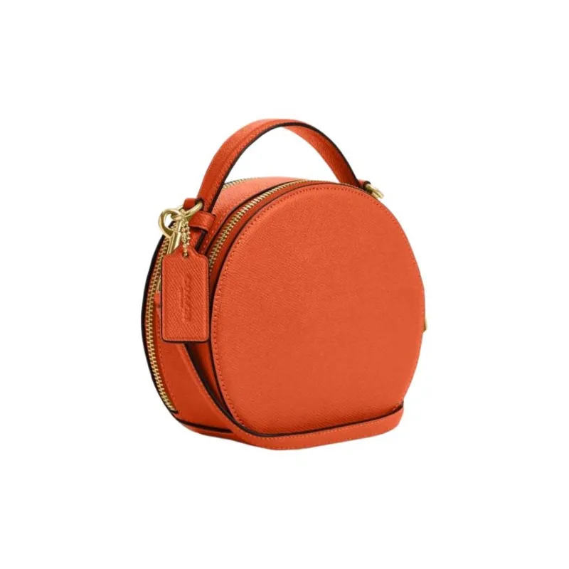 COACH Canteen Leather Handbag, Shoulder Bag, Crossbody Bag Trumpets Women's Orange-1