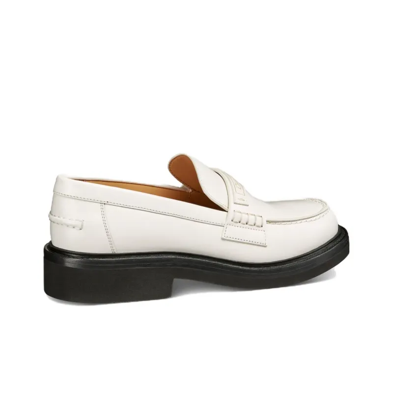 DIOR Boy Loafer White Brushed Calfskin Women's-1